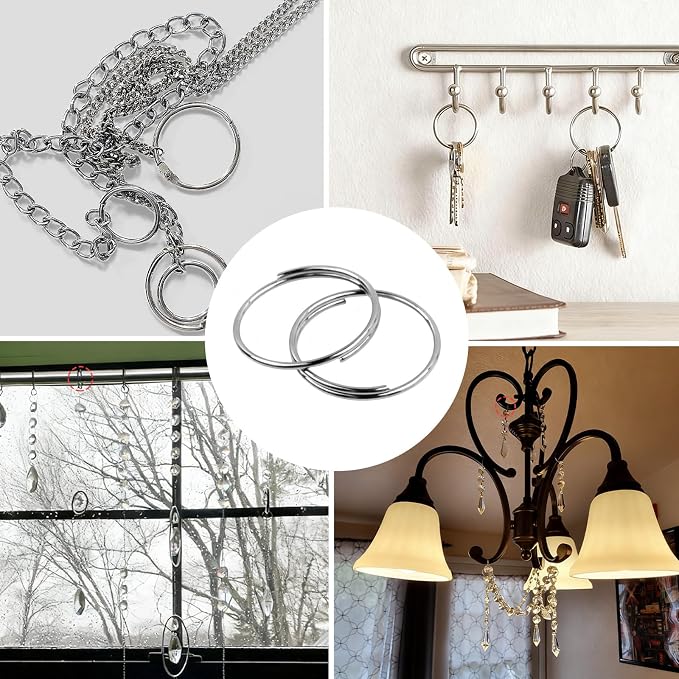 500PCS Stainless Steel Bright Silver Chandelier Split Rings, 0.47inch Diameter - Image 5