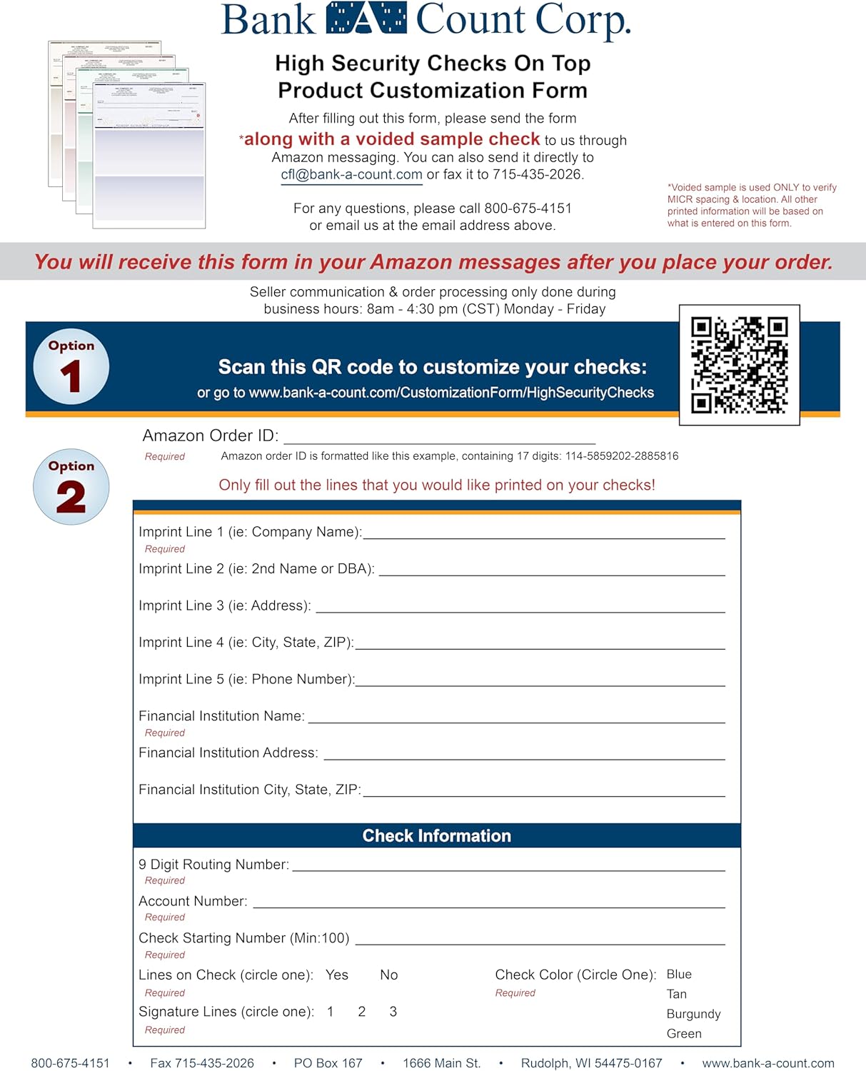 Burgundy High Security Checks on Top Compatible w/QB accounting software - Custom Computer Checks on Top (250)
