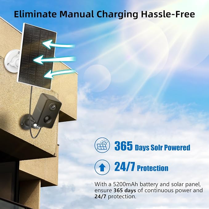 Septekon 2K Security Cameras Wireless Outdoor 4 Pack, Solar Battery Powered - Image 2
