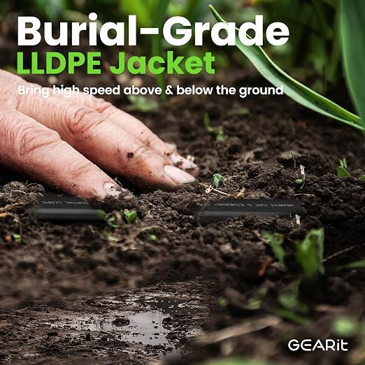 GEARit Cat 6 Outdoor Flat Ethernet Cable Direct Burial Rated LLDPE Jacket - Image 3