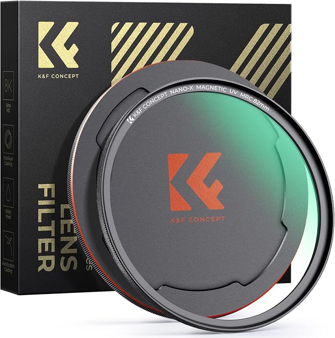 K&F CONCEPT 82mm Magnetic MC UV Lens Protection Filter + Lens Filter Cap by KFCONCEPT