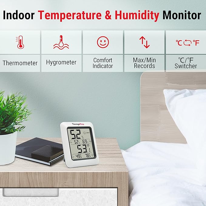 TempPro TP50 3 Pieces Digital Hygrometer Indoor Thermometer Room Thermometer - Image 3