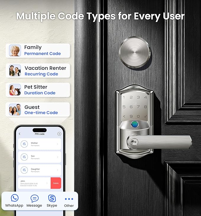 Veise VE029-E Wi-Fi Smart Lever Lock - Image 5