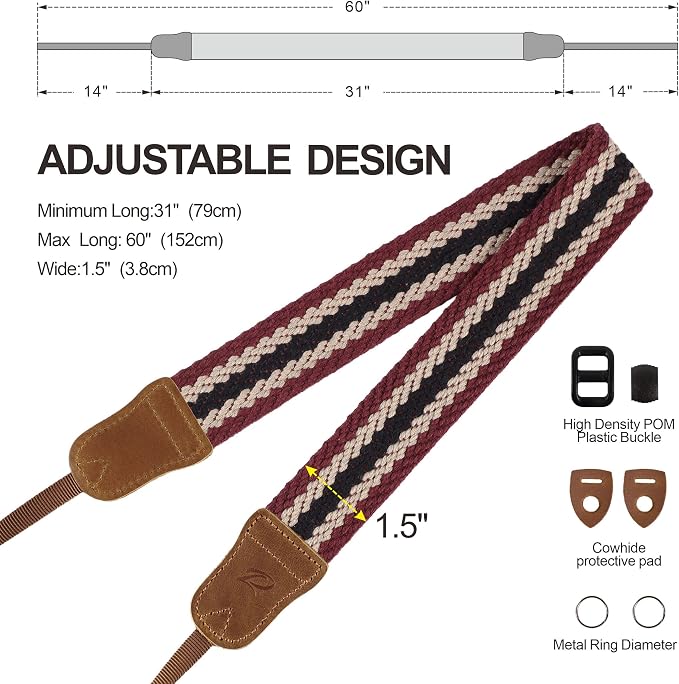 Padwa Lifestyle Stripes Camera Strap - Image 6