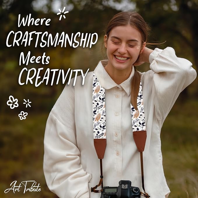 Art Tribute Camera Strap, Vintage Embroidered Neck Shoulder & Crossbody Camera - Image 8