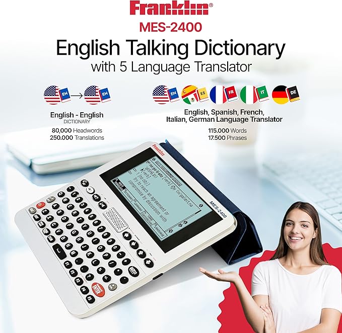 Franklin MES-2400 Digital Talking Dictionary, Talking Phrase Book & More - Image 2
