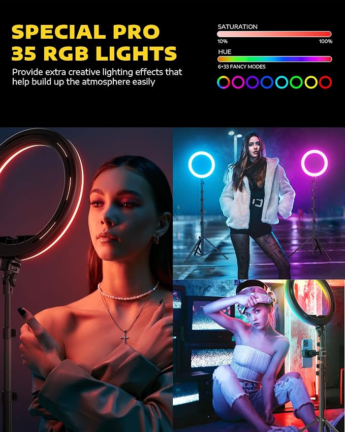 Kaiess 10.2" Selfie Ring Light - Image 4