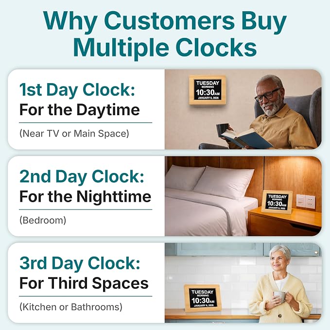 American Lifetime New 2026 Dementia Clock Large Digital Clock - Image 5