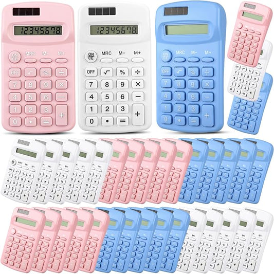 Flutesan 30 Pack Pocket Calculator Small Battery Powered Bulk Mini Size 4 by Flutesan