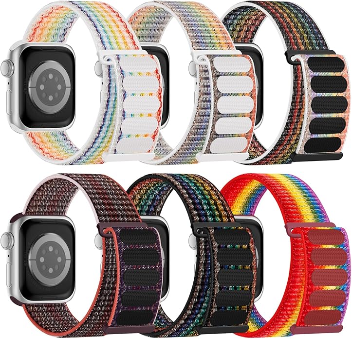 6 Pack Sport Nylon Loop Band Compatible by Honeystraper