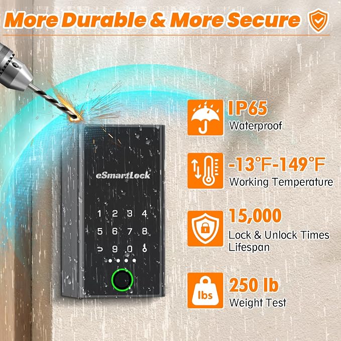 Eseesmart Smart Key Lock Box, APP Control, Fingerprint and Passcode Unlock - Image 5