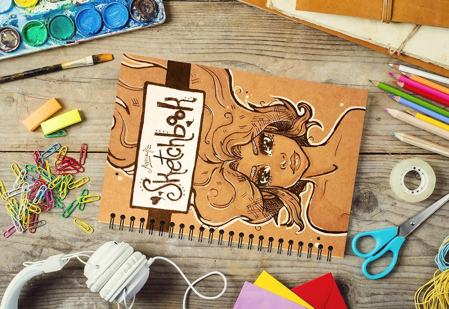 24 Pack A5 Spiral Notebooks Journal with Kraft Cover, 5x8 Inches, Ruled Lined Paper, for Work, Sketches, Study, Notes Taking, Gifts, Brown (24 PCS(Lined))