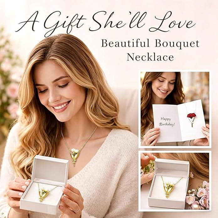 Flower Holder Necklace for Women Creative Mini Wearable Floral Vase Necklaces - Image 3