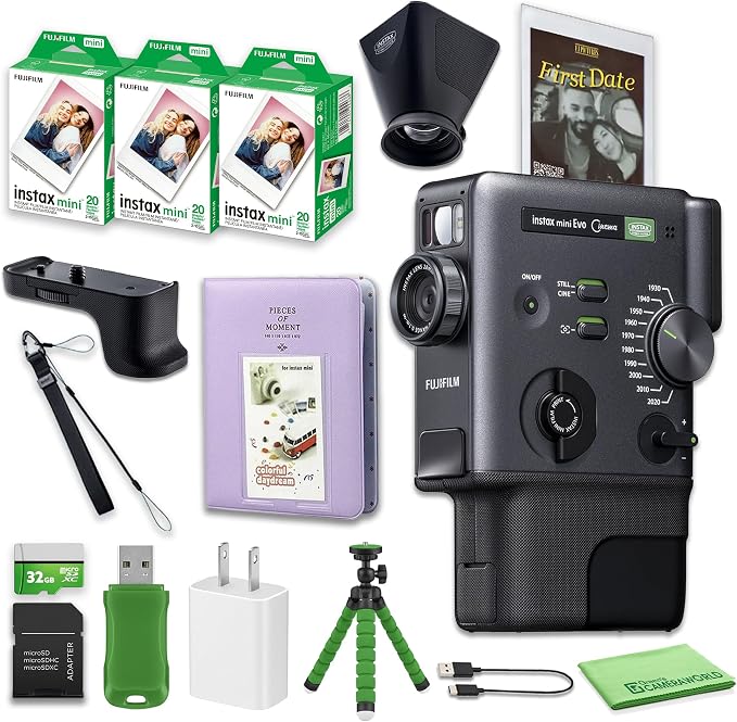 FUJIFILM instax mini Evo Cinema Hybrid Instant Camera Value Bundle by FUJIFILM