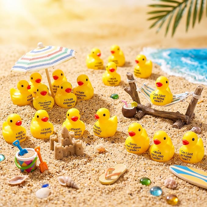 Skylety 32 Pcs Funny Office Supplies Mini Resin Ducks - Image 3