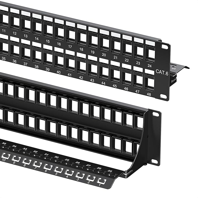 Cable Matters Rackmount or Wall Mount 2U 48 Port Keystone Patch Panel by CableMatters