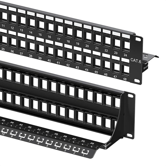 Cable Matters Rackmount or Wall Mount 2U 48 Port Keystone Patch Panel by CableMatters