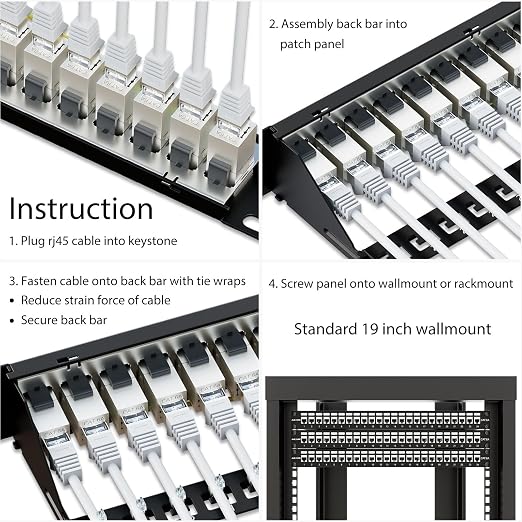 iwillink 10Gbps Patch Panel 24 Port, Shielded RJ45 Through Cat6A Patch Panel - Image 6