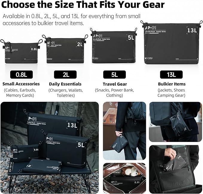 AMBITFUL AP-01 Water-Resistant Organizer Pouch, Ultra-Light Travel Storage Bag - Image 6