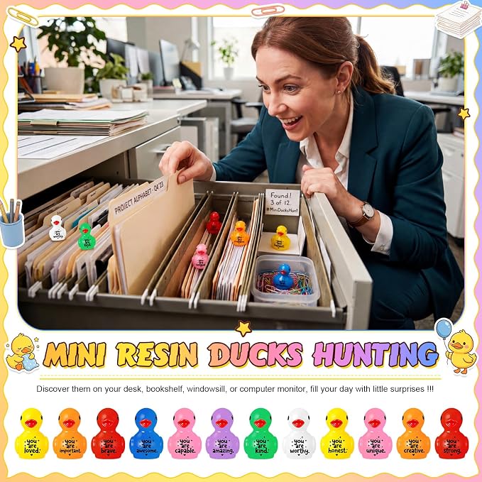 Skylety 24 Pcs Back to School Mini Resin Ducks - Image 4