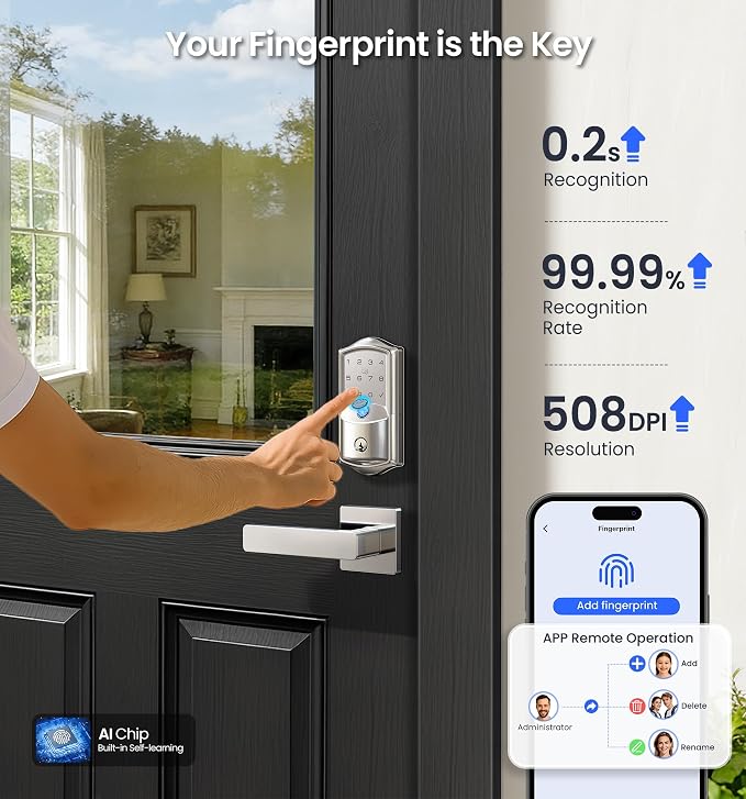 Veise VE027-L Built-in WiFi Smart Lock - Image 6