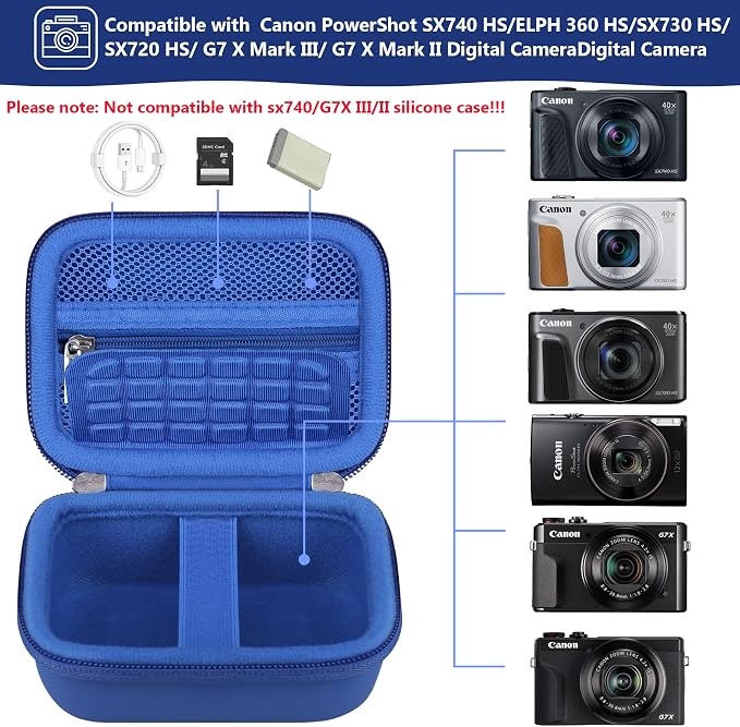 Hard Carrying Case for Canon PowerShot SX740 HS/ELPH 360 HS/ SX730 HS/ SX720 - Image 2