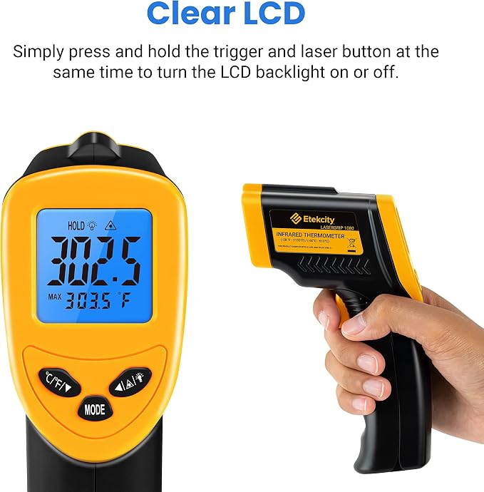 Etekcity Infrared Thermometer Laser Temperature Gun 1080, -58°F~ 1130°F - Image 12