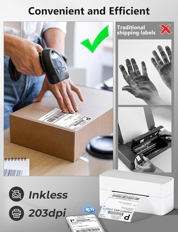 Phomemo Bluetooth Shipping Label Printer, 241BT 4X6 Wireless Thermal Label - Image 6