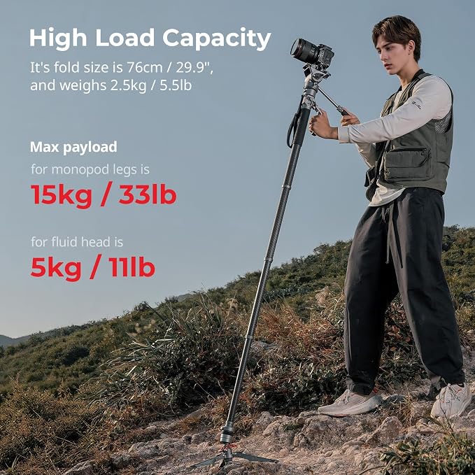 SmallRig 175cm / 68.9" Carbon Fiber Video Monopod - Image 3