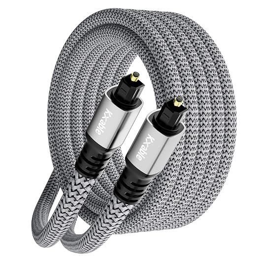 Kxable Optical Audio Cable 20 FT, Digital Audio Cable, Toslink Fiber Optic Cord by Kxable
