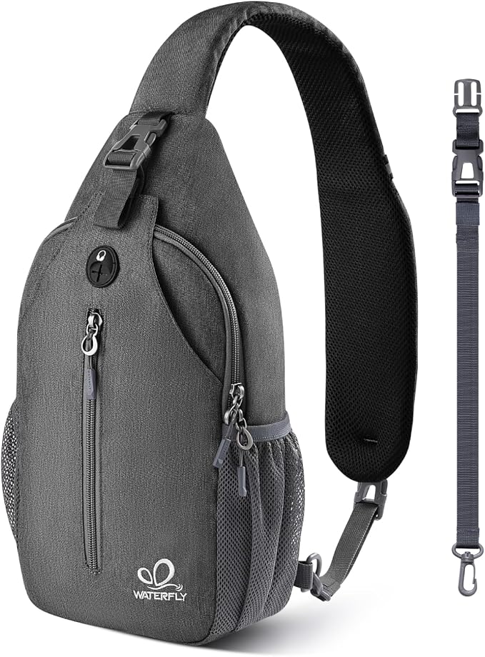 WATERFLY Small Hiking Sling Bag: Crossbody Sling Backpack Chest Bag Daypack by Waterfly
