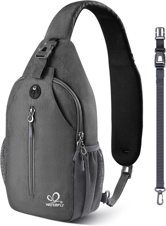 WATERFLY Small Hiking Sling Bag: Crossbody Sling Backpack Chest Bag Daypack by Waterfly