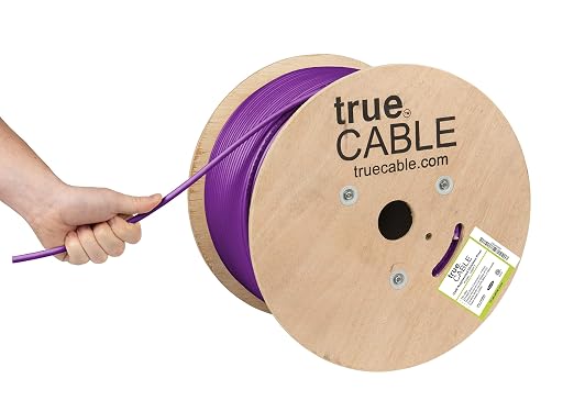 TRUE CABLE Cat6A Shielded Riser Bulk Ethernet Cable, 23AWG Solid Bare Copper by trueCABLE