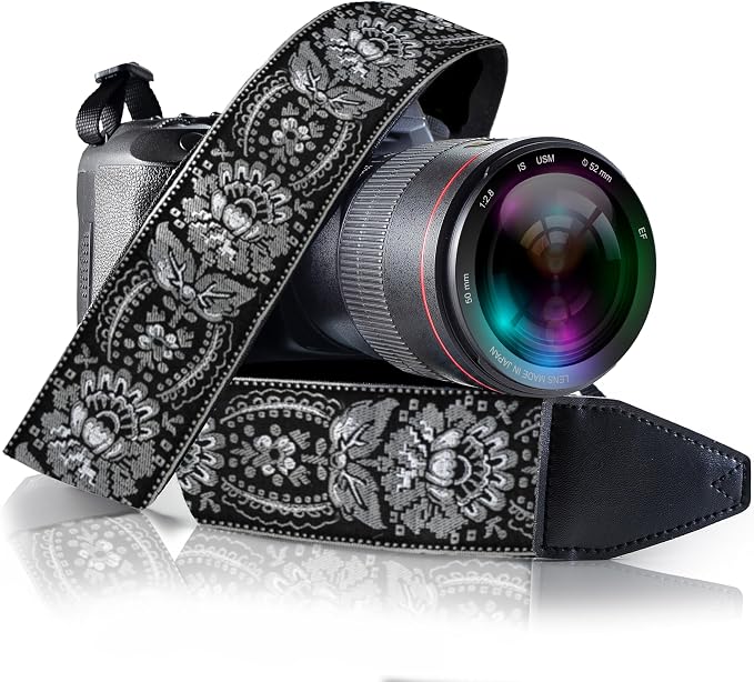 Art Tribute Camera Strap, Vintage Embroidered Neck Shoulder & Crossbody Camera by ArtTribute