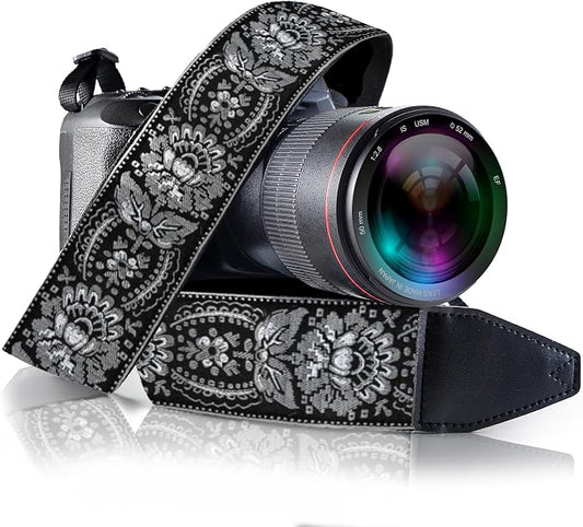 Art Tribute Camera Strap, Vintage Embroidered Neck Shoulder & Crossbody Camera by ArtTribute
