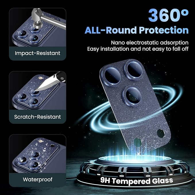 Uyiton Compatible with iPhone 17 Pro Camera Lens Protector Bling - Image 2