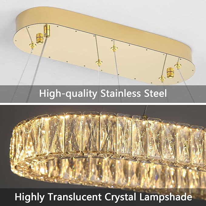 HAIXIANG LED Long Chandeliers for Dining Table Modern Chandelier Dimmable - Image 5