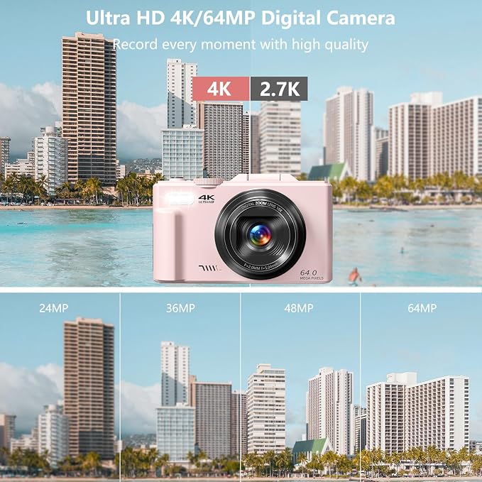 Digital Camera for Photography, 4K Vlogging Camera for YouTube 3" 180° Flip - Image 2