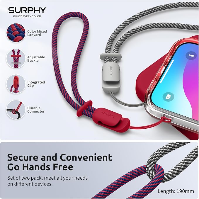 SURPHY 2 Pack Phone Lanyard for Cellphone Case, Phone Wrist Strap for Case - Image 4