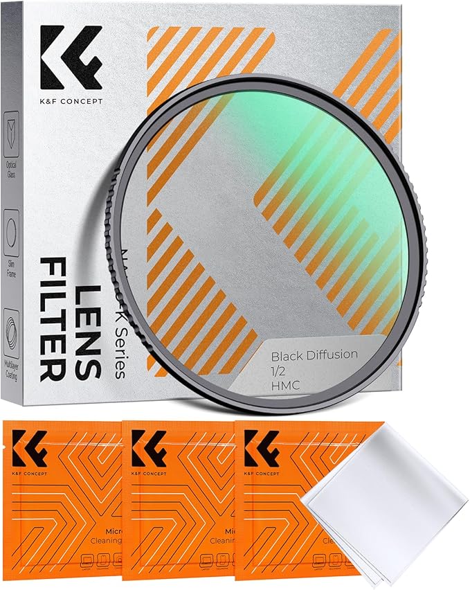 K&F CONCEPT 82mm Black Diffusion 1/2 Filter Mist Cinematic Effect Filter by KFCONCEPT