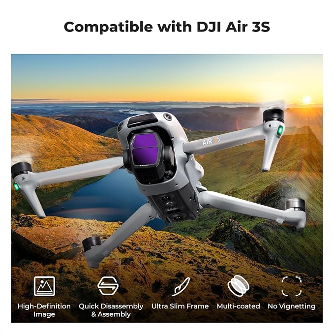 K&F CONCEPT ND Filter Set for DJI Air 3S, HD Optical Glass/Multi-Coated Drone - Image 3