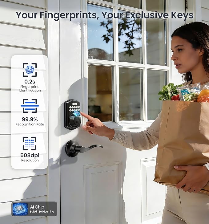 Veise VE012W-B Wi-Fi Fingerprint Smart Lock - Image 8