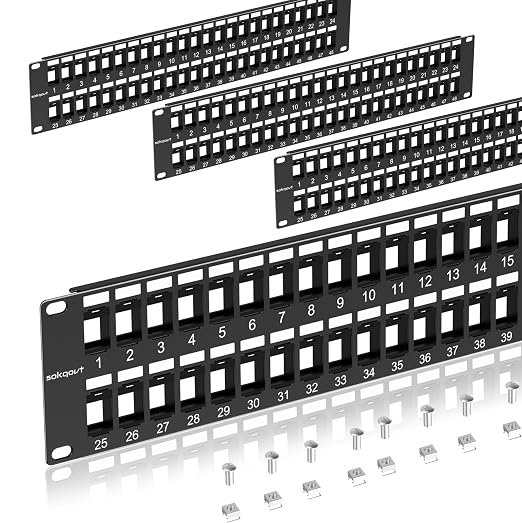 Sokqovt 48 Port Blank Keystone Patch Panel by Unknown