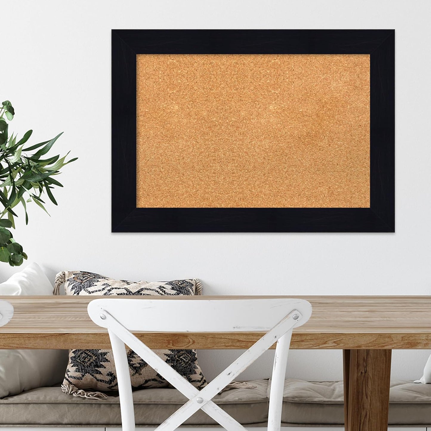 Amanti Art Natural Cork Board for Wall, 20x28 Vision Board with Blue Wood Frame, Medium Corkboard Office Decor for Home Organization, Country Rustic Corkboard Pinboard to Display Items for Home