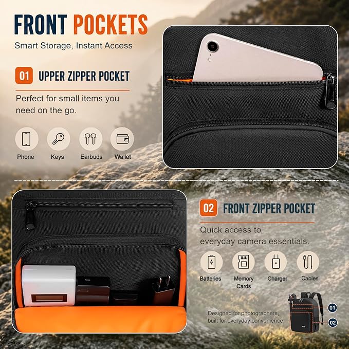 Camera Backpack for Photographers, DSLR Camera Bag - Image 8