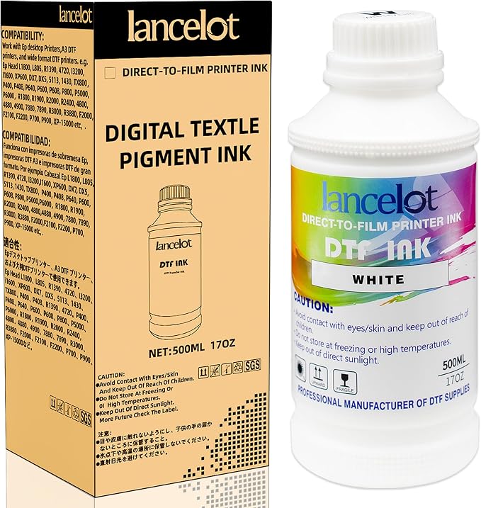 Lancelot Premium DTF Ink 500ML-Vibrant & Durable PET Film Transfer Ink by Lancelot
