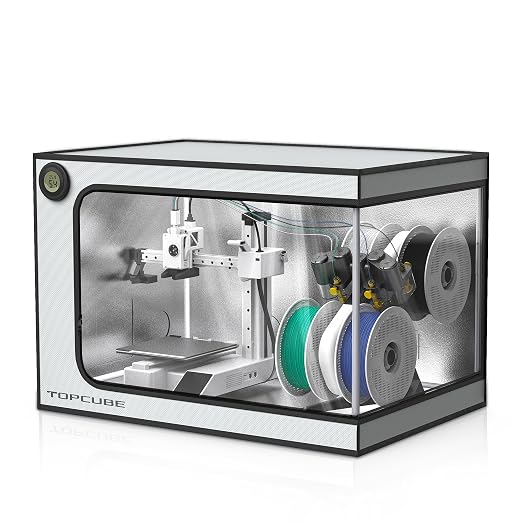 TOPCUBE 3D Printer Enclosure for Bambu Lab A1 Mini Combo, Stainless Steel Frame by TOPCUBE