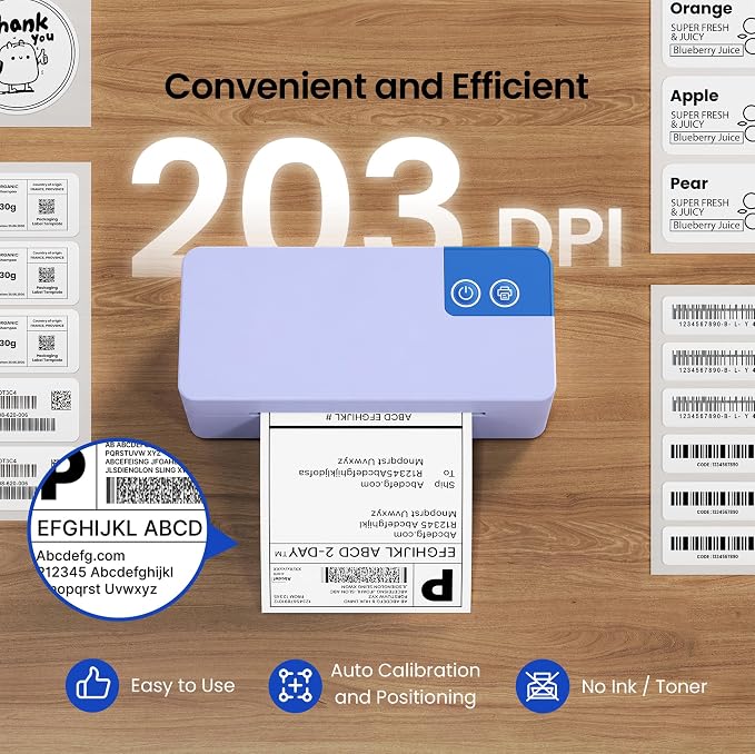 Bluetooth Thermal Shipping Label Printer, 4x6 Portable Direct Thermal Printer - Image 4