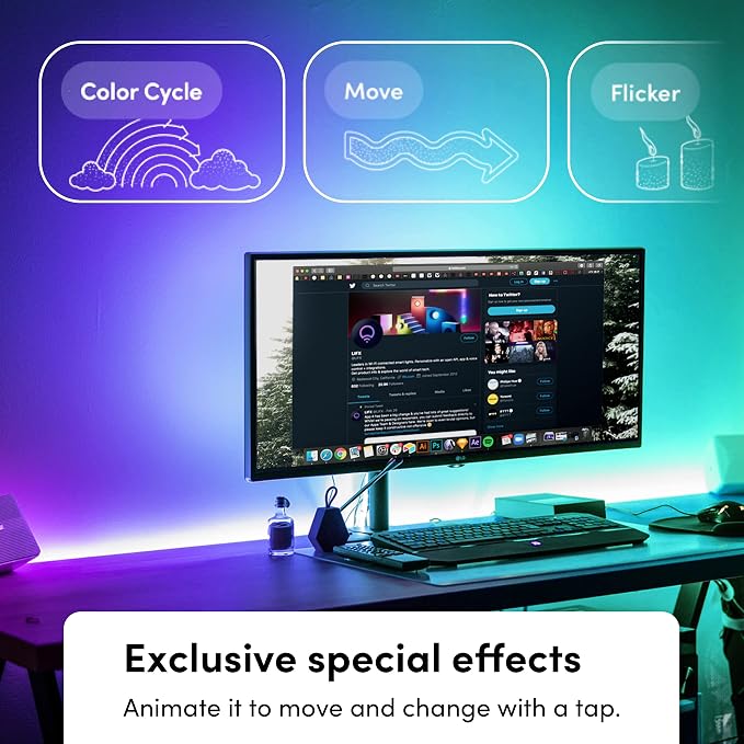 LIFX Supercolor Smart LED Strip Lights 6.6ft, Color Changing Multizone RGB + - Image 5