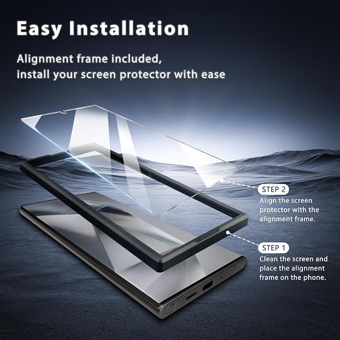 V-PORYADKU 3 Pack for Samsung Galaxy S24 Ultra Screen Protector, 9H Tempered - Image 4